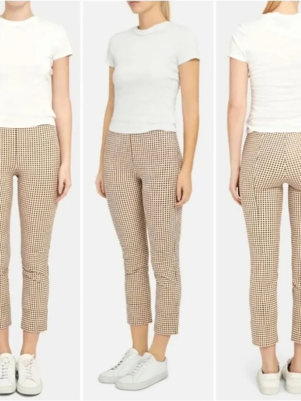 Theory Size 6 Check Pattern Pants in Grid Stretch Cotton lot6348